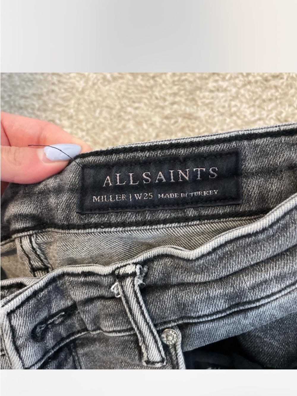 AllSaints Miller low-Rise Women's Jeans in Gray Wash